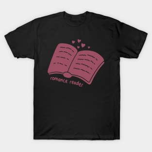 Romance reader red pink/purple simple design with hearts for readers T-Shirt